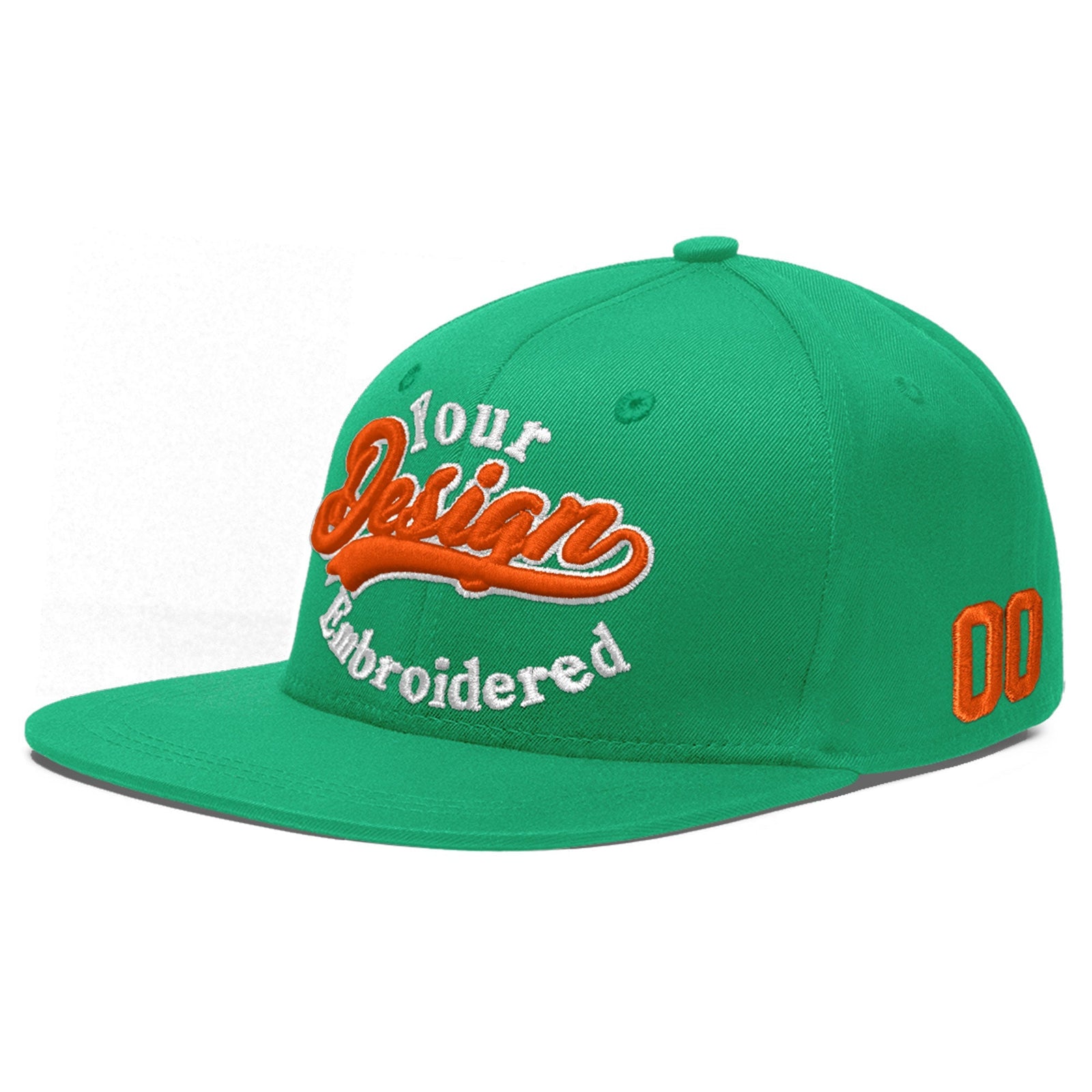 Custom Aqua 3D Puff Embroidery Flat Embroidery Casual Sport Baseball Cap