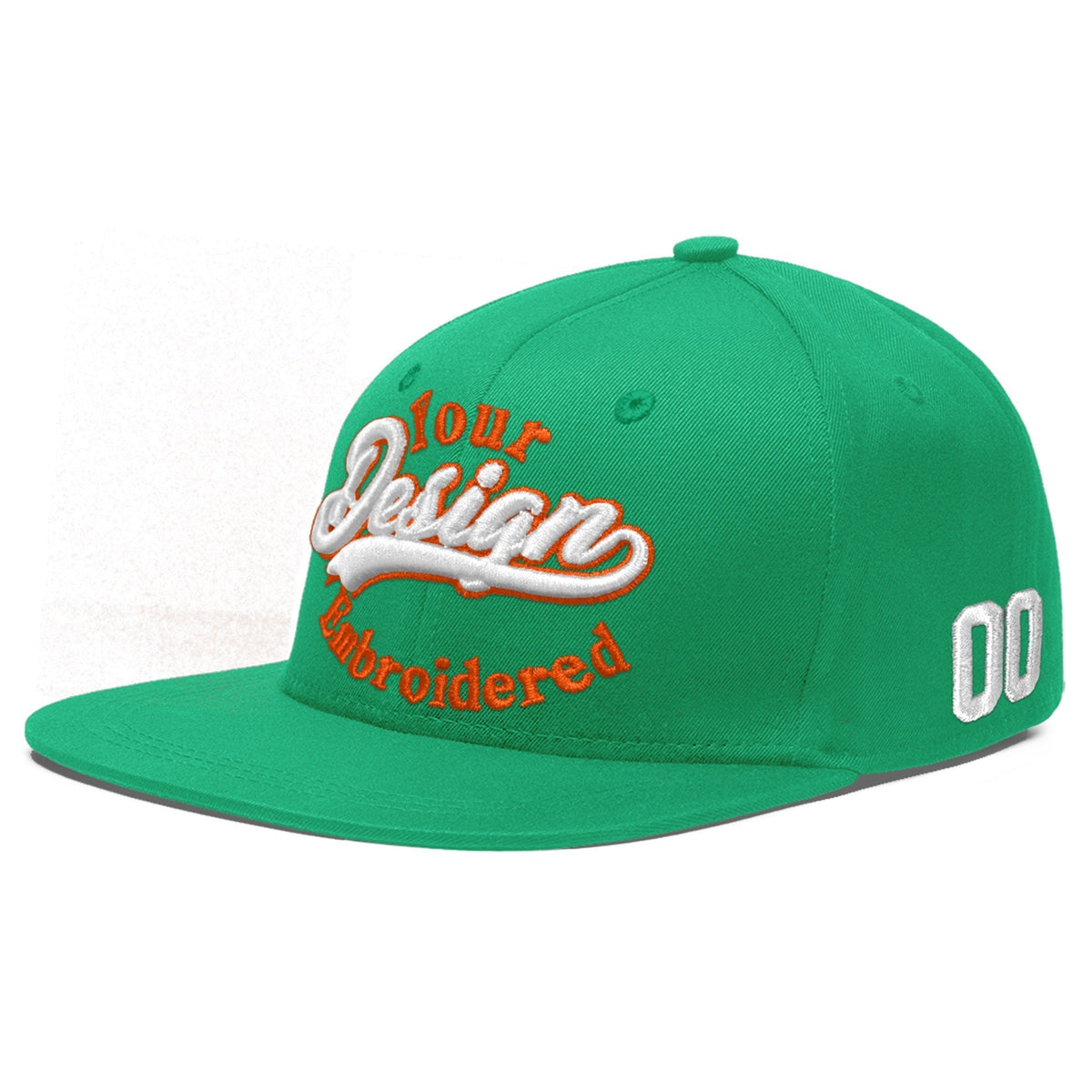 Custom Aqua 3D Puff Embroidery Flat Embroidery Casual Sport Baseball Cap