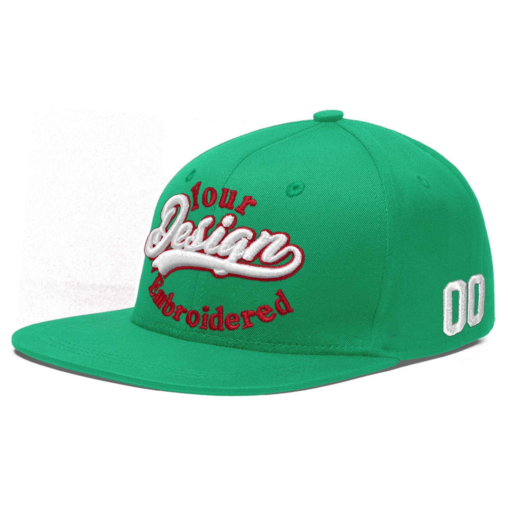 Custom Aqua 3D Puff Embroidery Flat Embroidery Casual Sport Baseball Cap