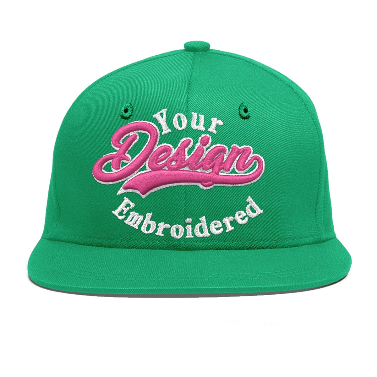 Custom Aqua 3D Puff Embroidery Flat Embroidery Casual Sport Baseball Cap