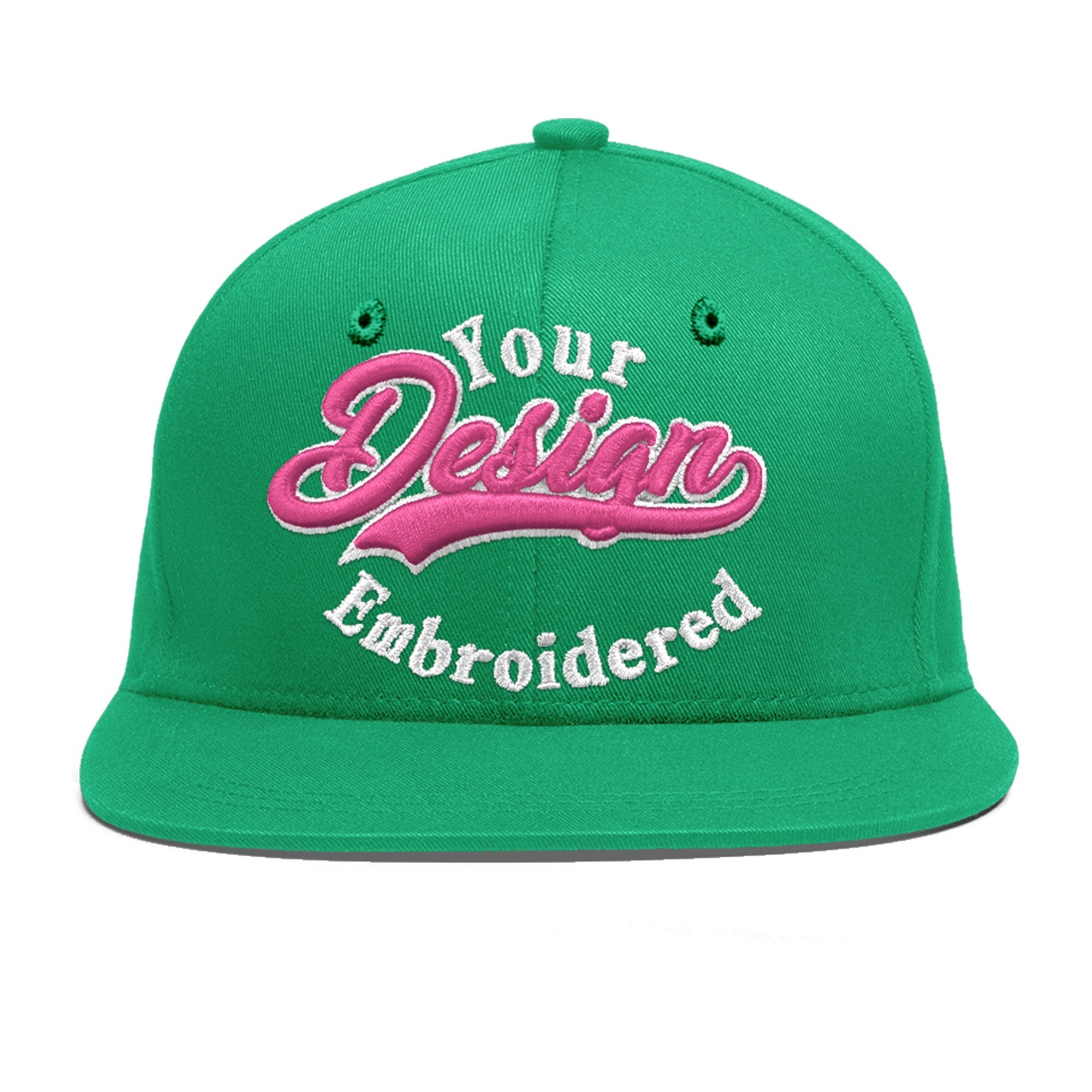 Custom Aqua 3D Puff Embroidery Flat Embroidery Casual Sport Baseball Cap