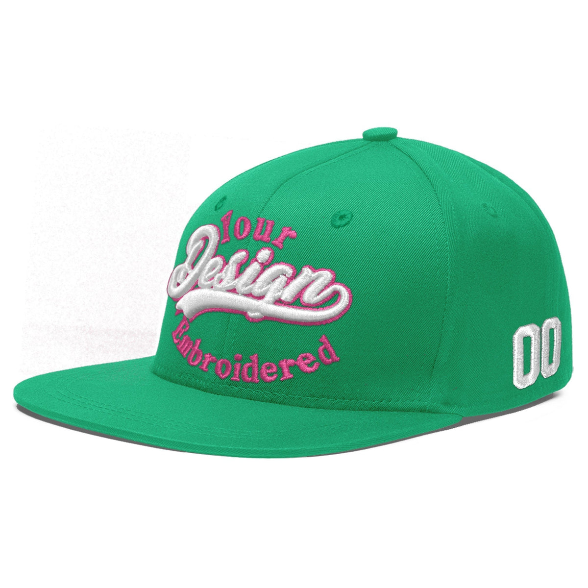 Custom Aqua 3D Puff Embroidery Flat Embroidery Casual Sport Baseball Cap