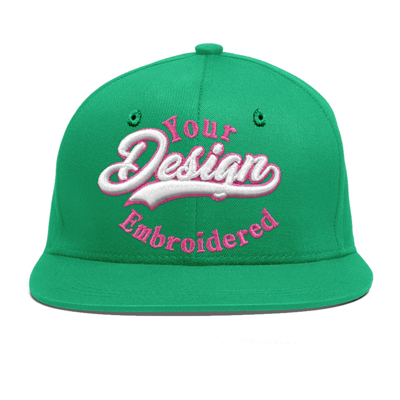 Custom Aqua 3D Puff Embroidery Flat Embroidery Casual Sport Baseball Cap