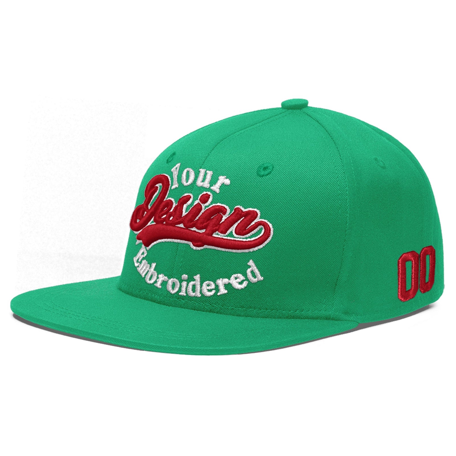 Custom Aqua 3D Puff Embroidery Flat Embroidery Casual Sport Baseball Cap