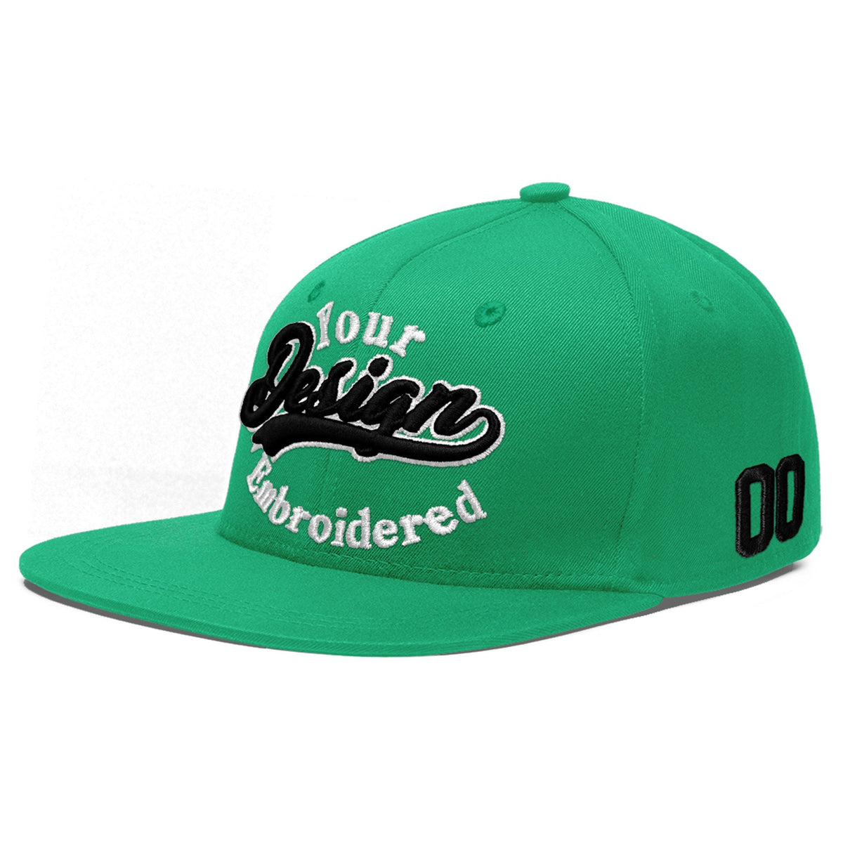 Custom Aqua 3D Puff Embroidery Flat Embroidery Casual Sport Baseball Cap