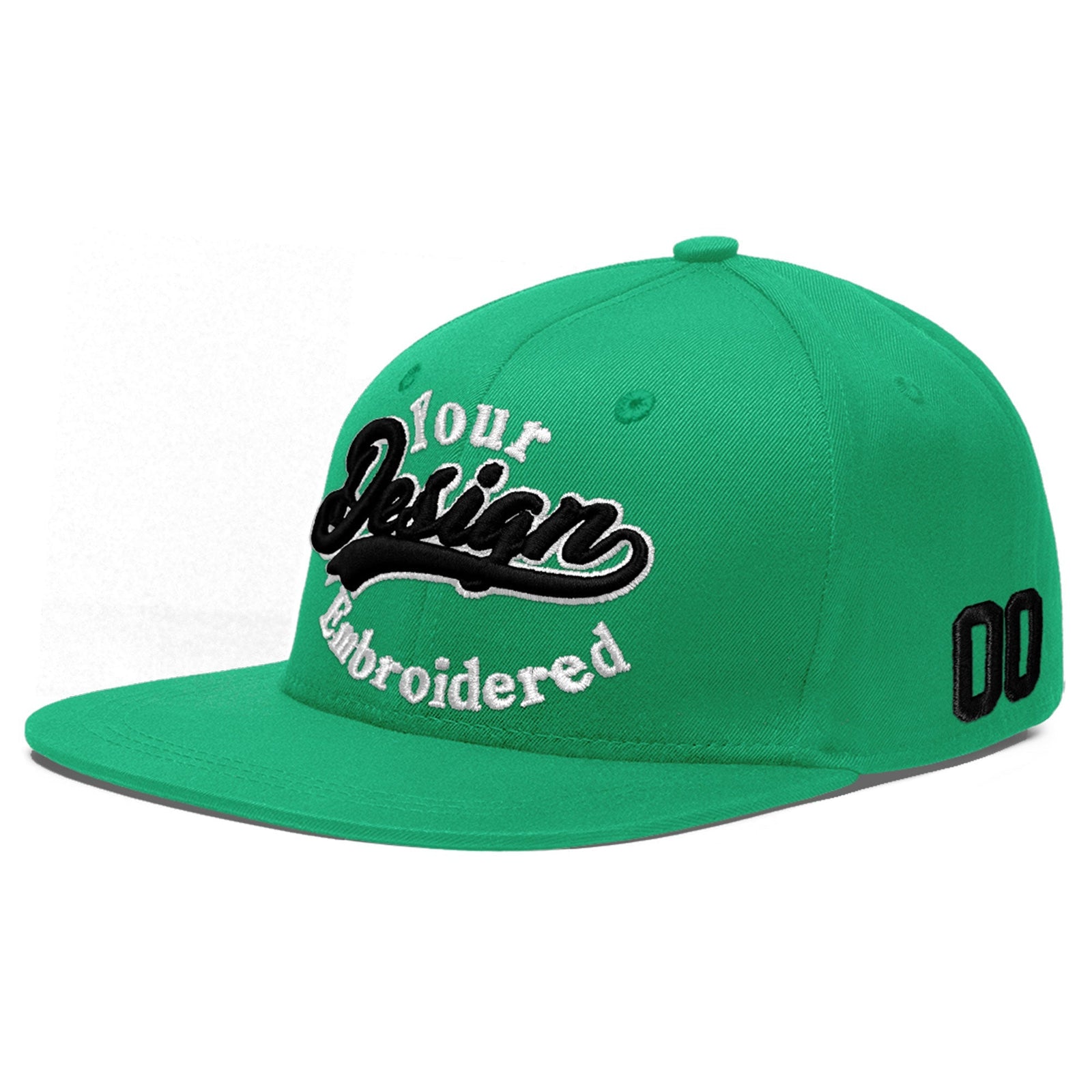 Custom Aqua 3D Puff Embroidery Flat Embroidery Casual Sport Baseball Cap