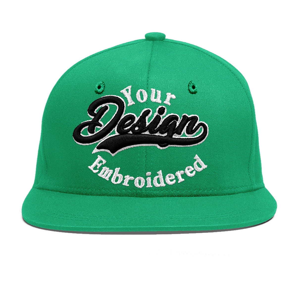 Custom Aqua 3D Puff Embroidery Flat Embroidery Casual Sport Baseball Cap