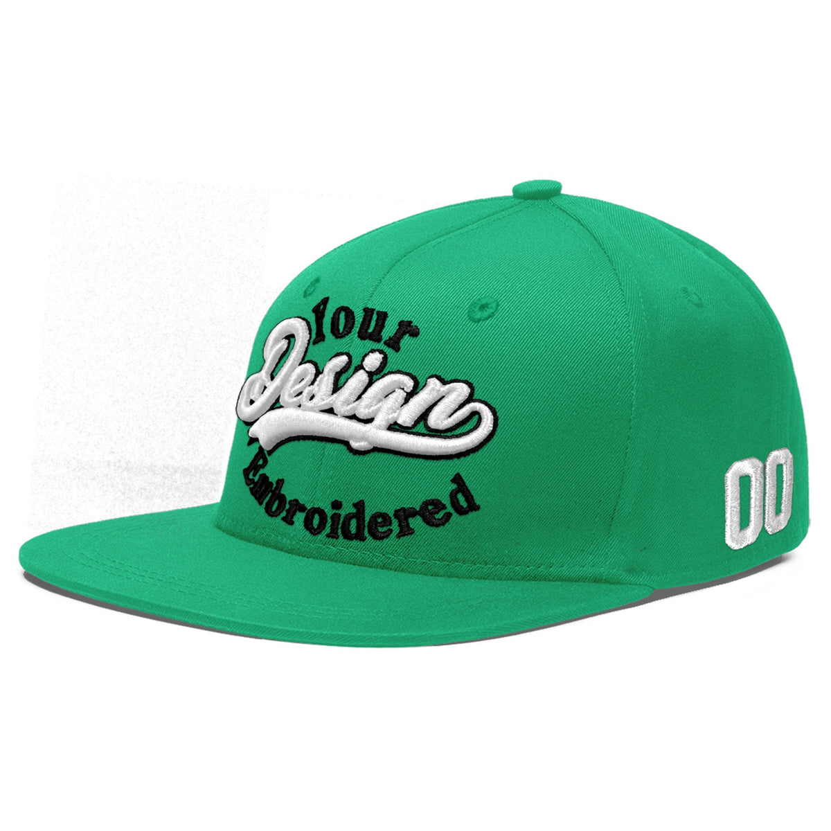 Custom Aqua 3D Puff Embroidery Flat Embroidery Casual Sport Baseball Cap