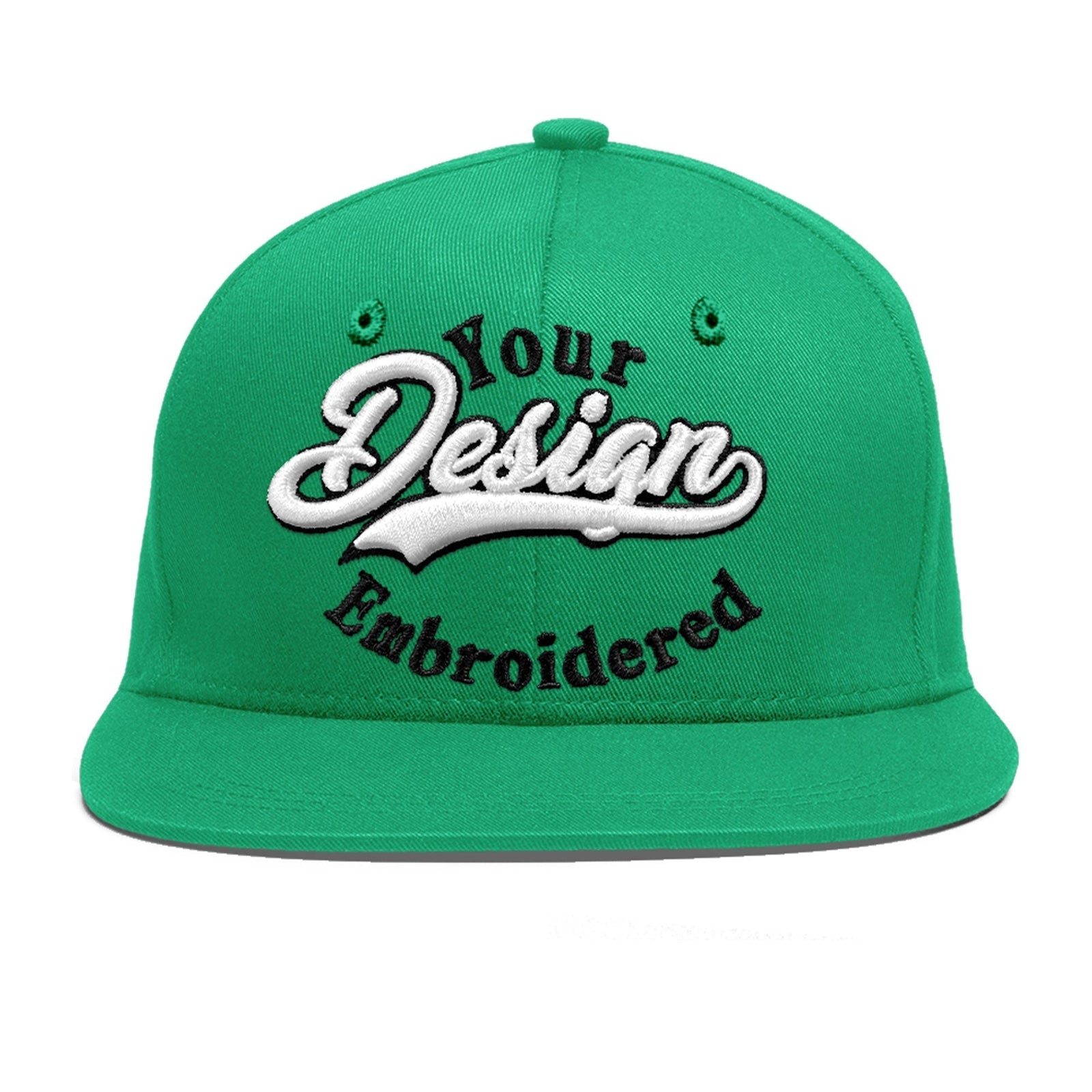 Custom Aqua 3D Puff Embroidery Flat Embroidery Casual Sport Baseball Cap