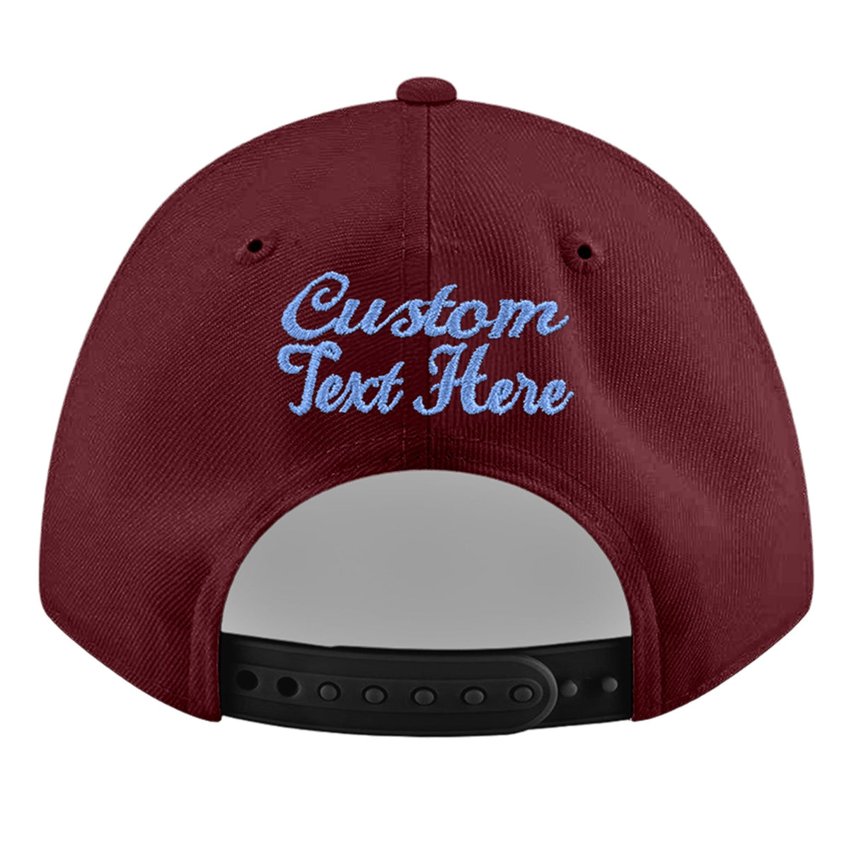 Custom Maroon 3D Puff Embroidery Flat Embroidery Casual Sport Baseball Cap