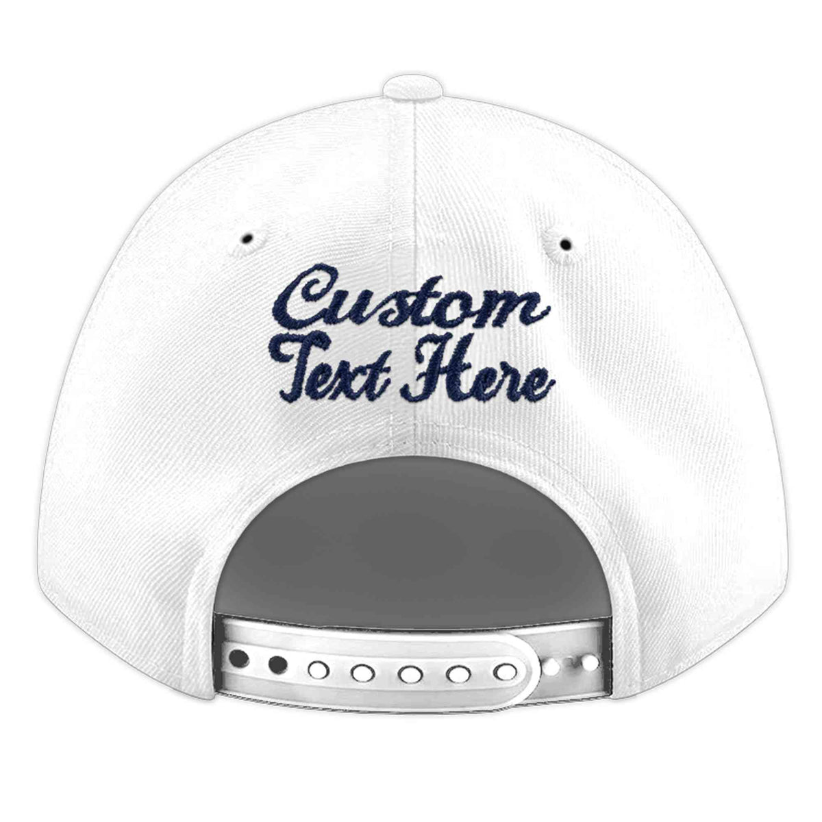Custom White 3D Puff Embroidery Flat Embroidery Casual Sport Baseball Cap