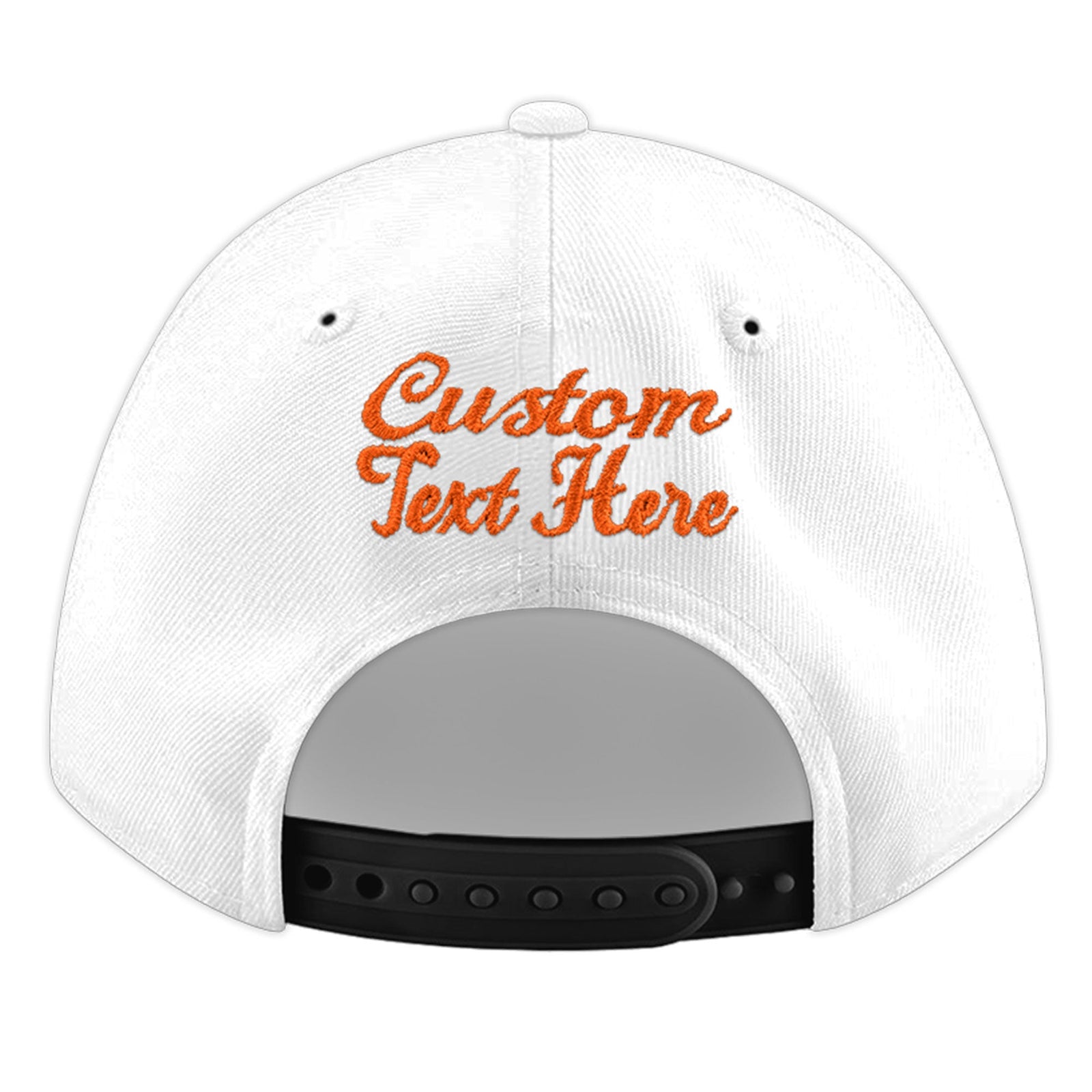 Custom White 3D Puff Embroidery Flat Embroidery Casual Sport Baseball Cap