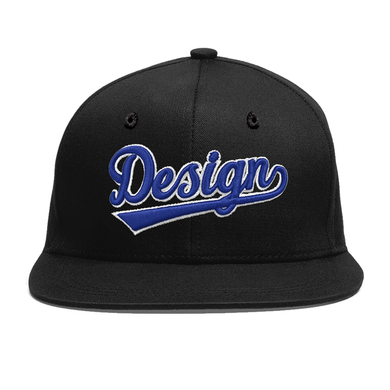Custom Black 3D Puff Embroidery Flat Embroidery Casual Sport Baseball Cap