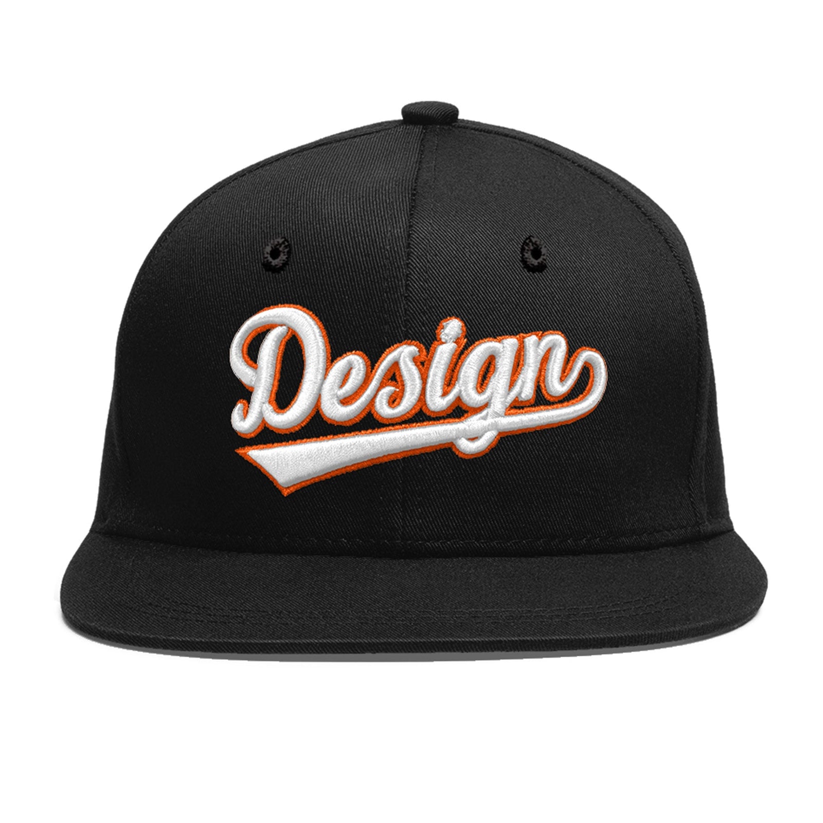 Custom Black 3D Puff Embroidery Flat Embroidery Casual Sport Baseball Cap