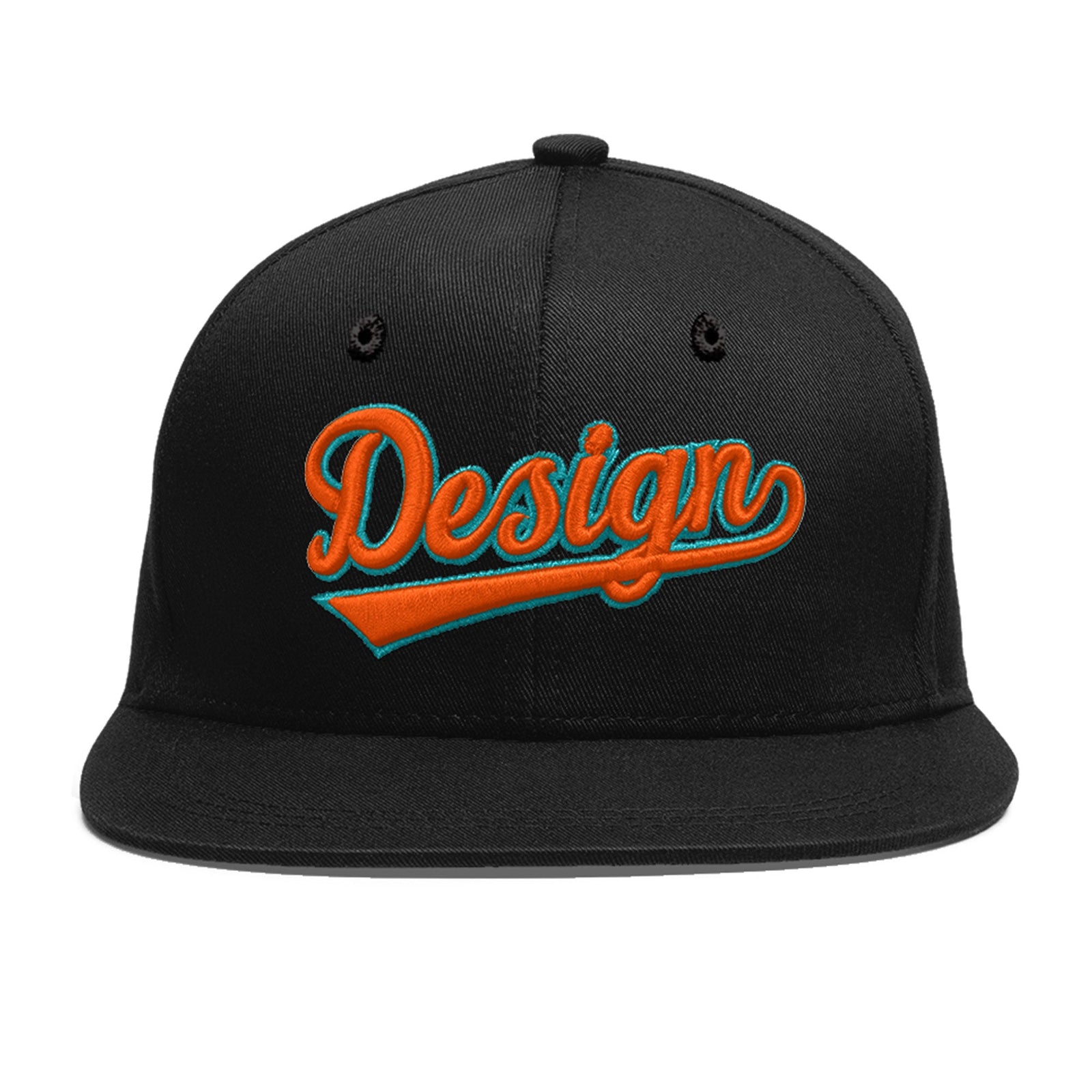 Custom Black 3D Puff Embroidery Flat Embroidery Casual Sport Baseball Cap
