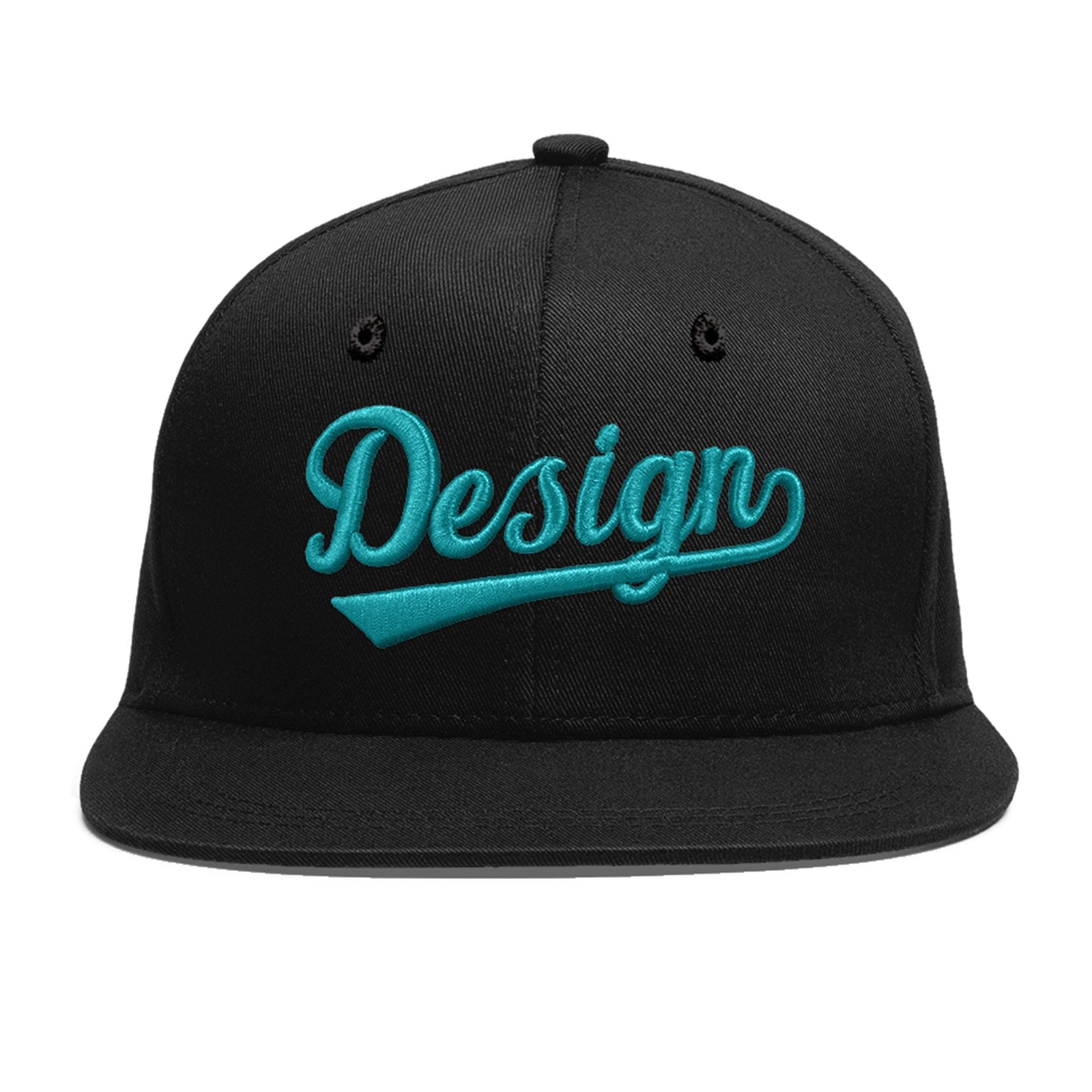 Custom Black 3D Puff Embroidery Flat Embroidery Casual Sport Baseball Cap