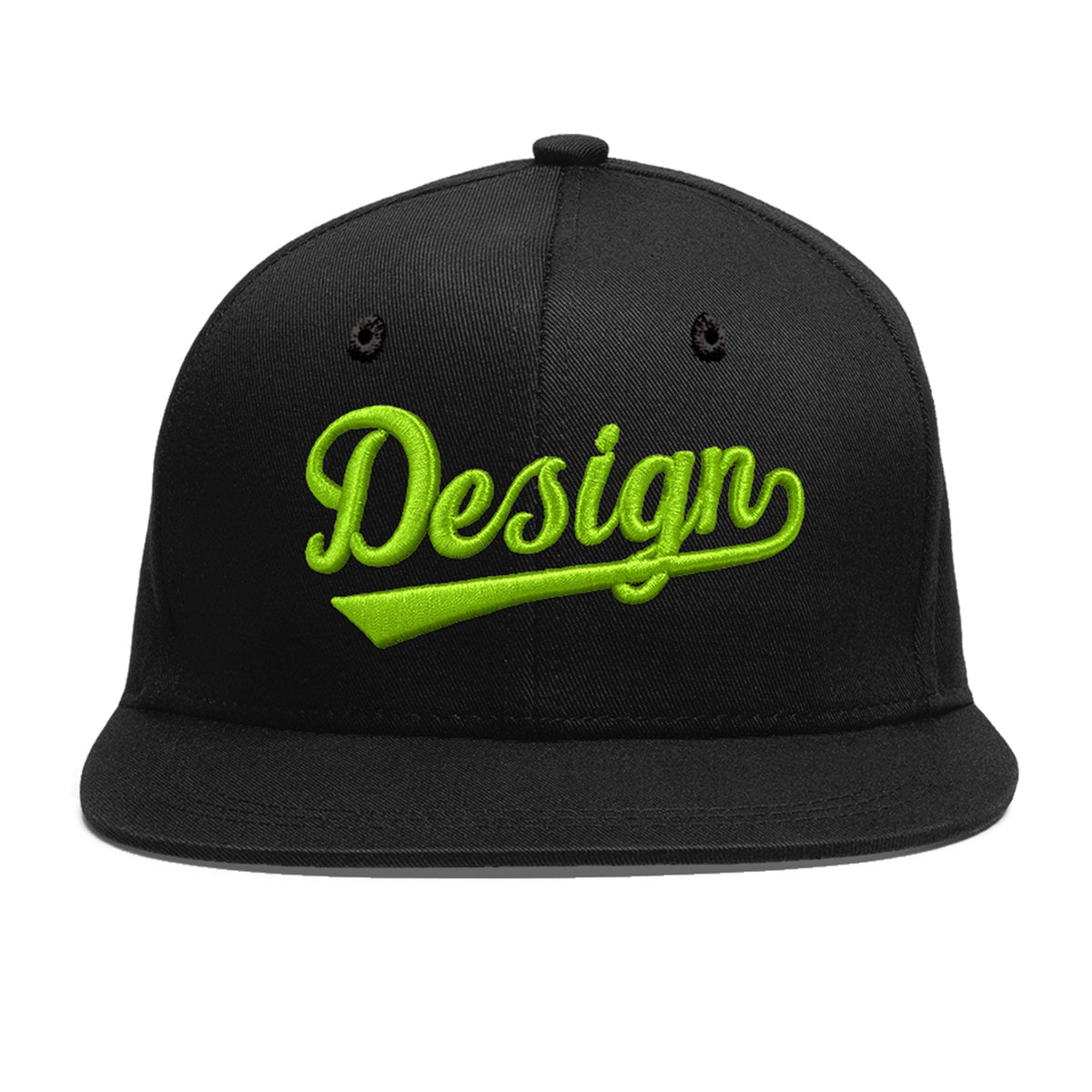 Custom Black 3D Puff Embroidery Flat Embroidery Casual Sport Baseball Cap
