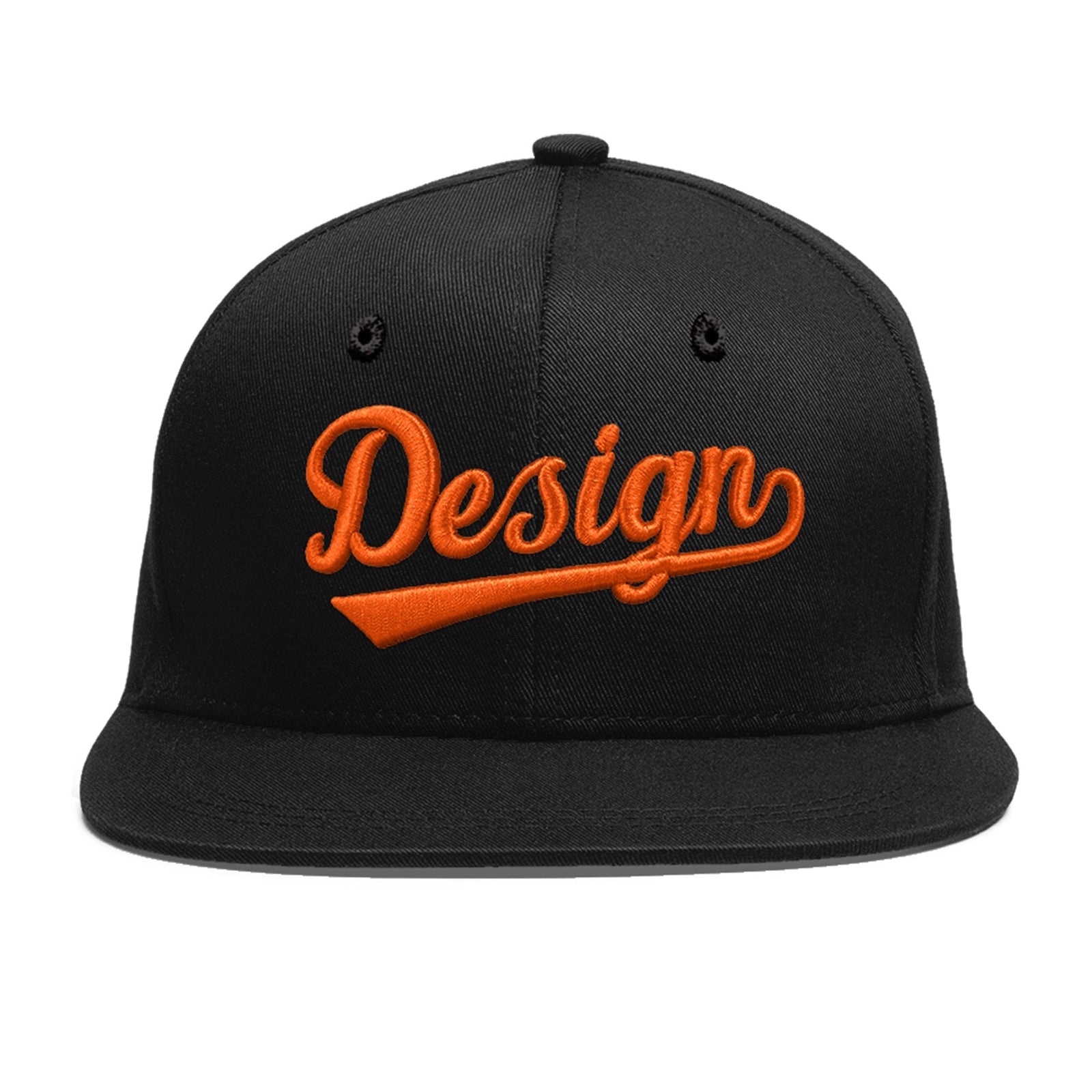 Custom Black 3D Puff Embroidery Flat Embroidery Casual Sport Baseball Cap