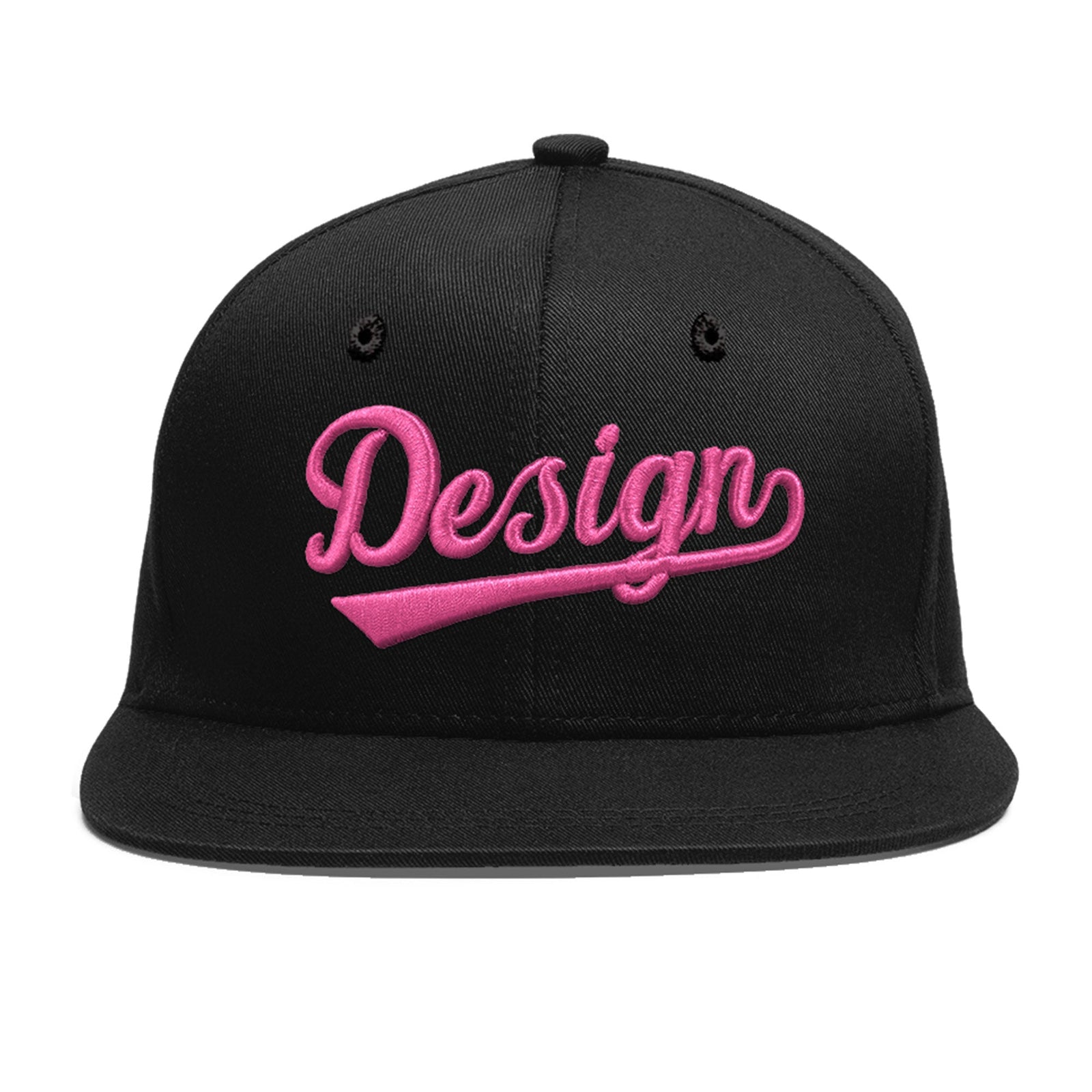 Custom Black 3D Puff Embroidery Flat Embroidery Casual Sport Baseball Cap