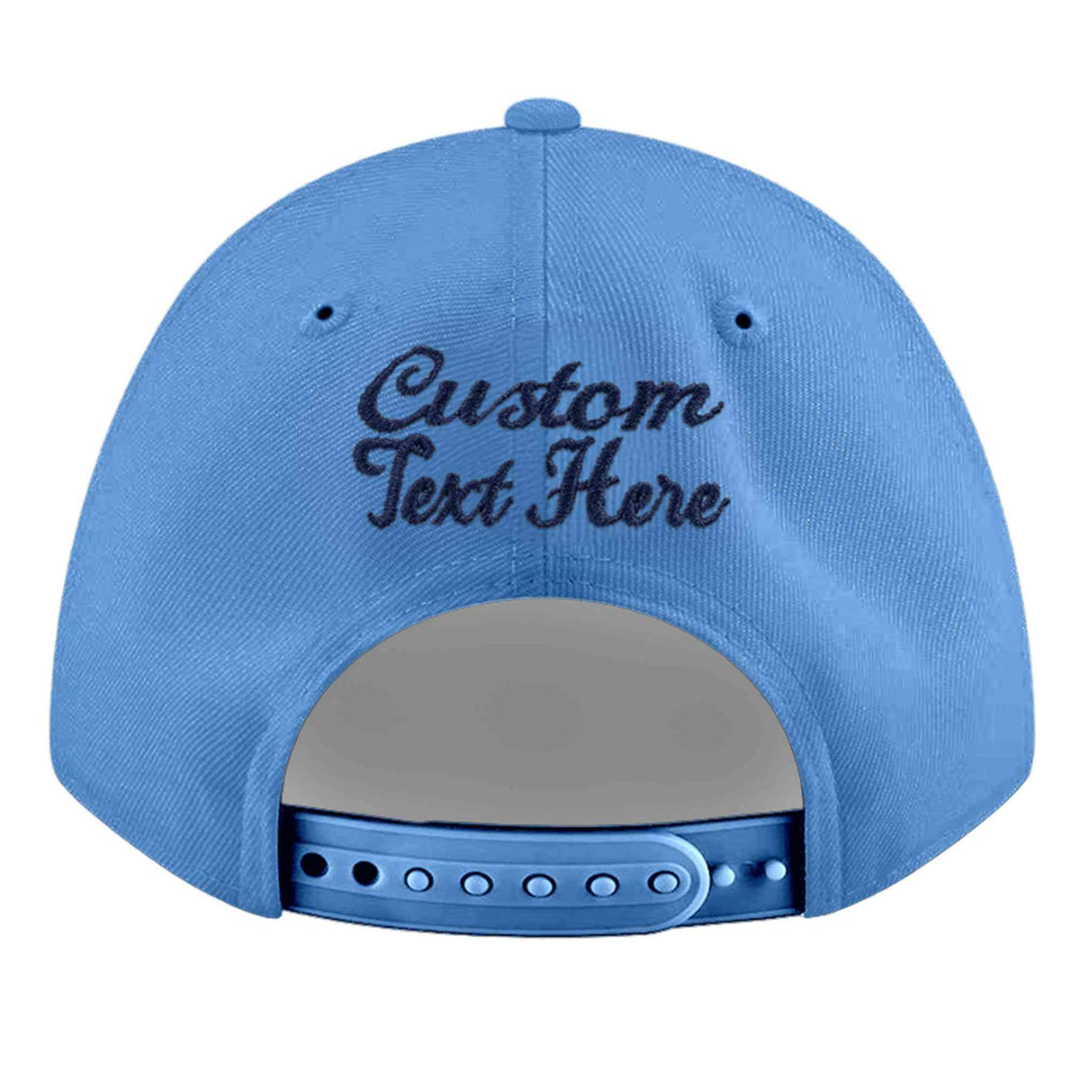 Custom Powder Blue 3D Puff Embroidery Flat Embroidery Casual Sport Baseball Cap