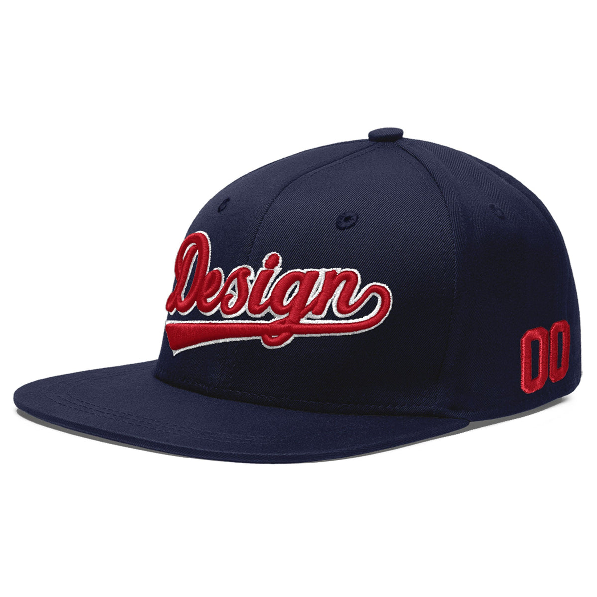 Custom Navy 3D Puff Embroidery Flat Embroidery Casual Sport Baseball Cap