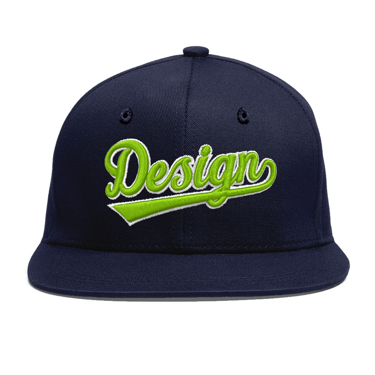 Custom Navy 3D Puff Embroidery Flat Embroidery Casual Sport Baseball Cap
