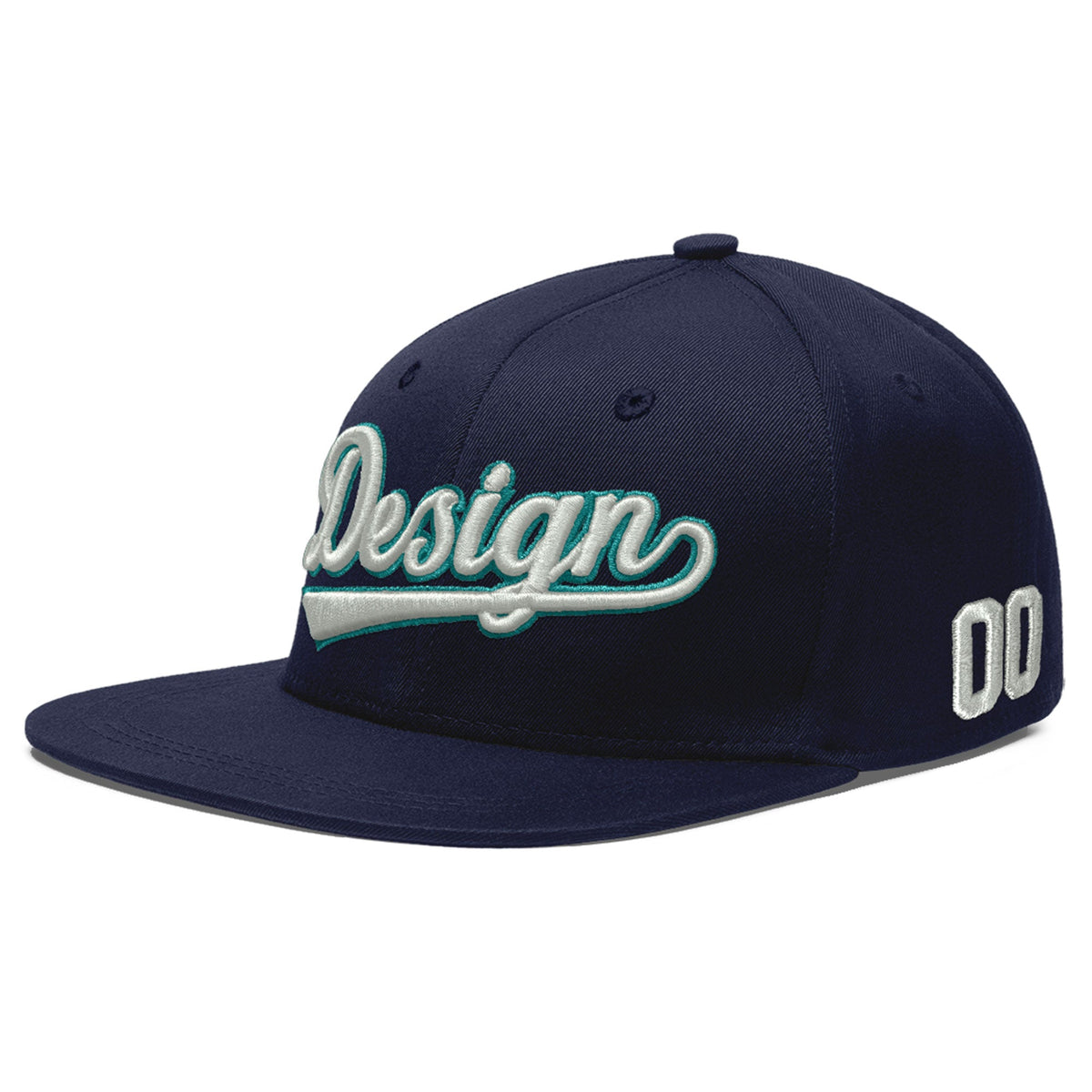 Custom Navy 3D Puff Embroidery Flat Embroidery Casual Sport Baseball Cap