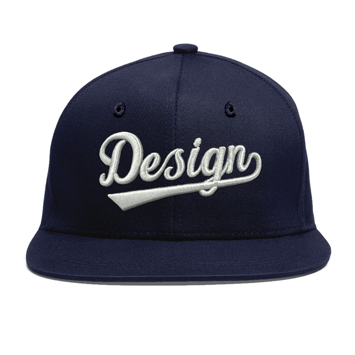 Custom Navy 3D Puff Embroidery Flat Embroidery Casual Sport Baseball Cap