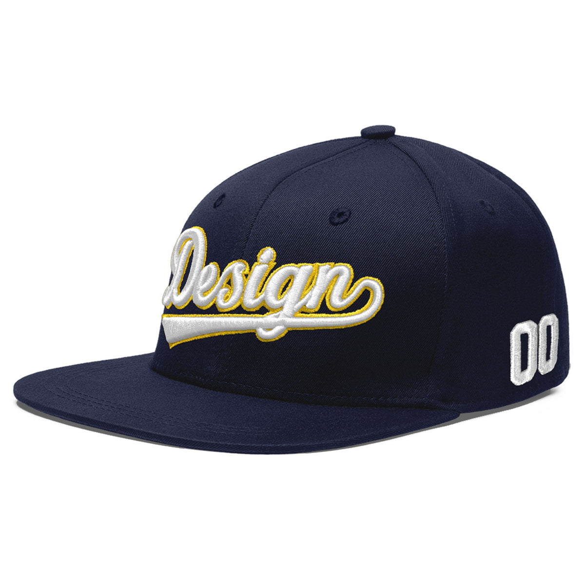 Custom Navy 3D Puff Embroidery Flat Embroidery Casual Sport Baseball Cap