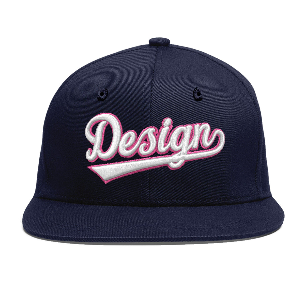 Custom Navy 3D Puff Embroidery Flat Embroidery Casual Sport Baseball Cap