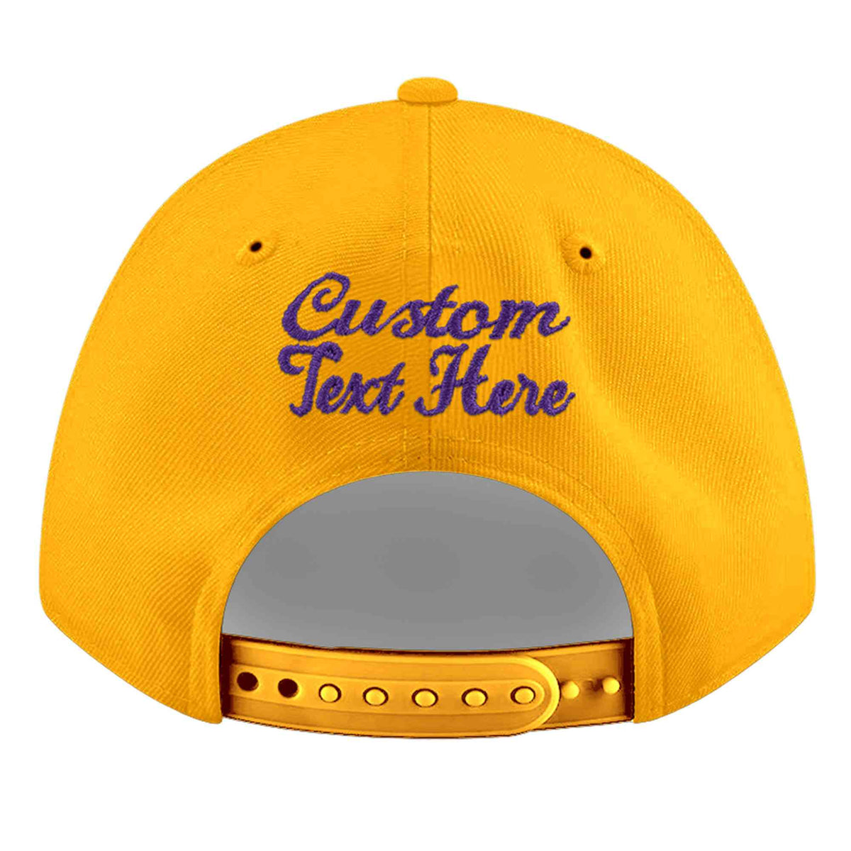 Custom Yellow 3D Puff Embroidery Flat Embroidery Casual Sport Baseball Cap