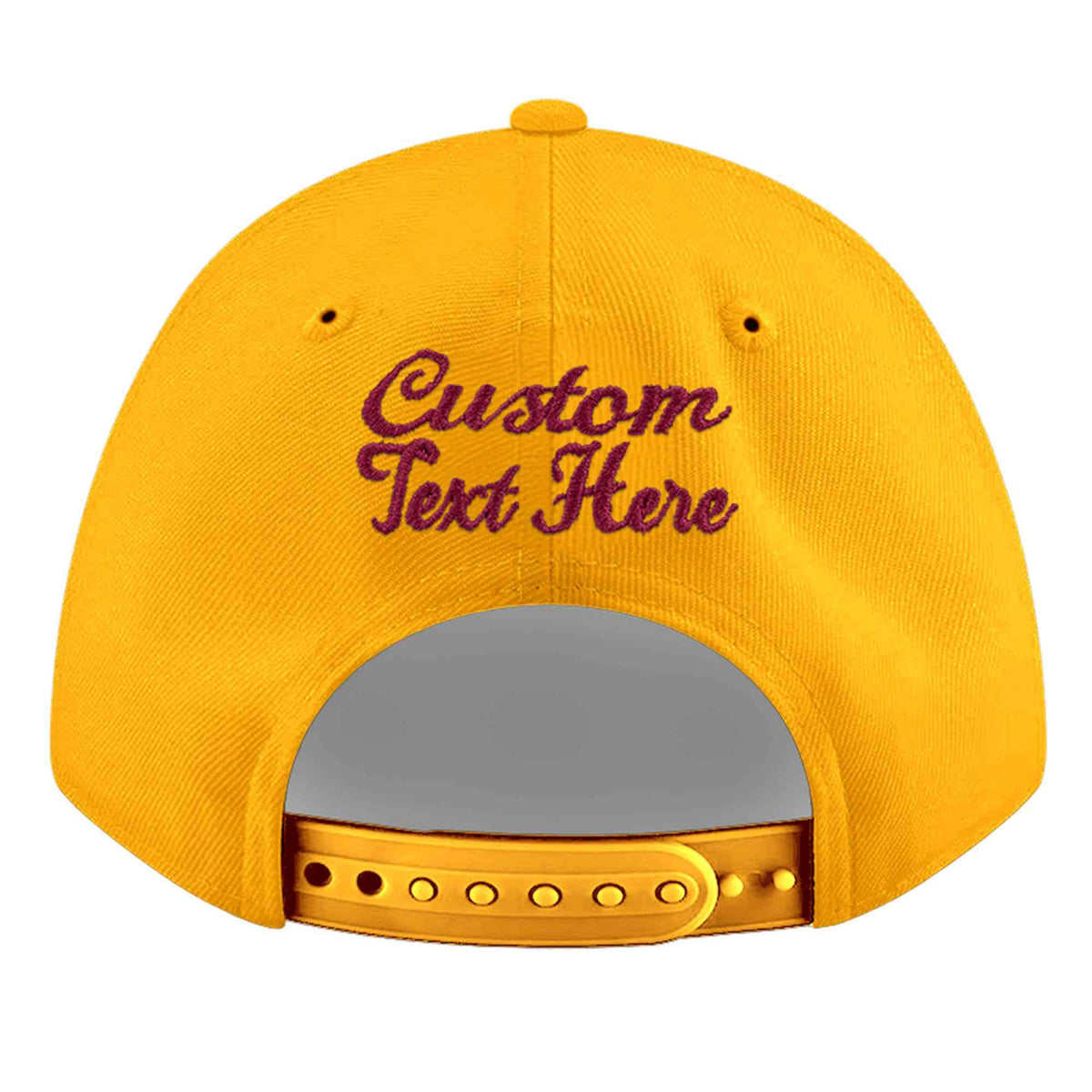 Custom Yellow 3D Puff Embroidery Flat Embroidery Casual Sport Baseball Cap