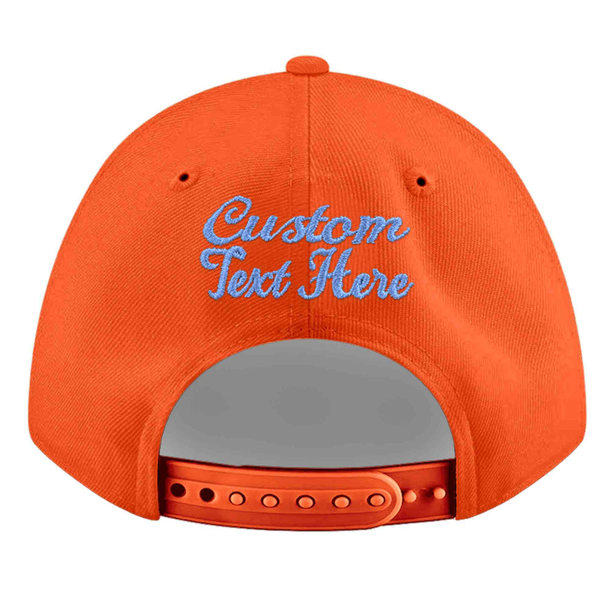 Custom Orange 3D Puff Embroidery Flat Embroidery Casual Sport Baseball Cap