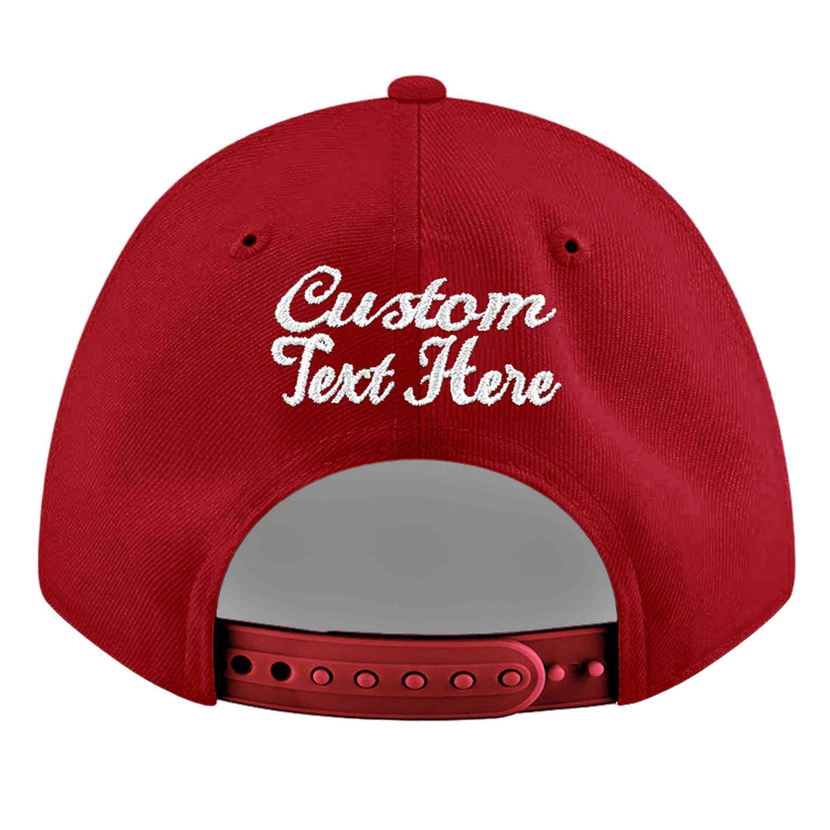 Custom Red 3D Puff Embroidery Flat Embroidery Casual Sport Baseball Cap