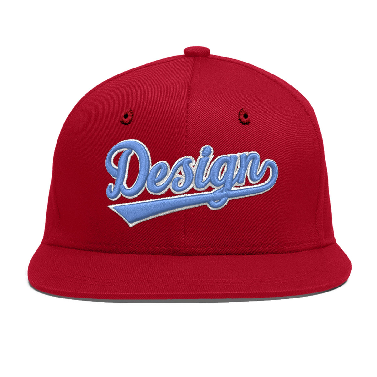 Custom Red 3D Puff Embroidery Flat Embroidery Casual Sport Baseball Cap