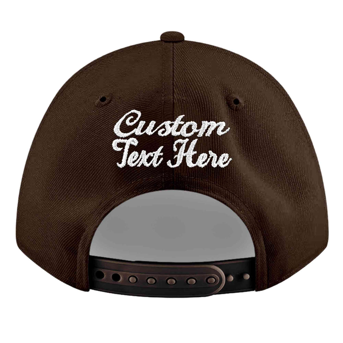 Custom Brown 3D Puff Embroidery Flat Embroidery Casual Sport Baseball Cap