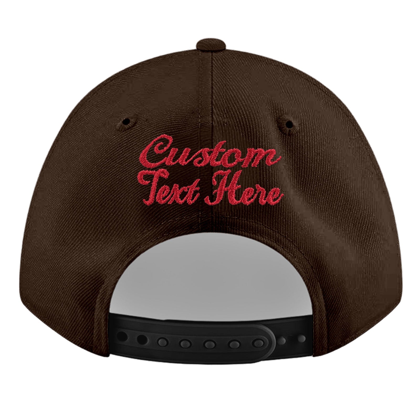 Custom Brown 3D Puff Embroidery Flat Embroidery Casual Sport Baseball Cap