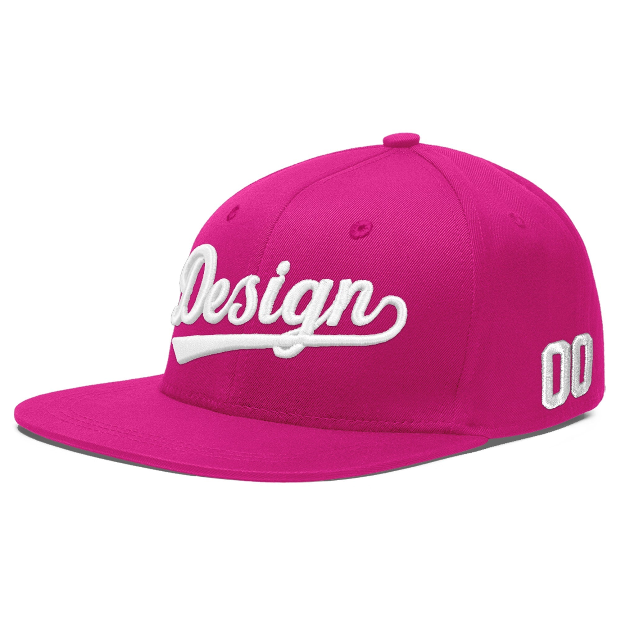 Custom Rose Red 3D Puff Embroidery Flat Embroidery Casual Sport Baseball Cap