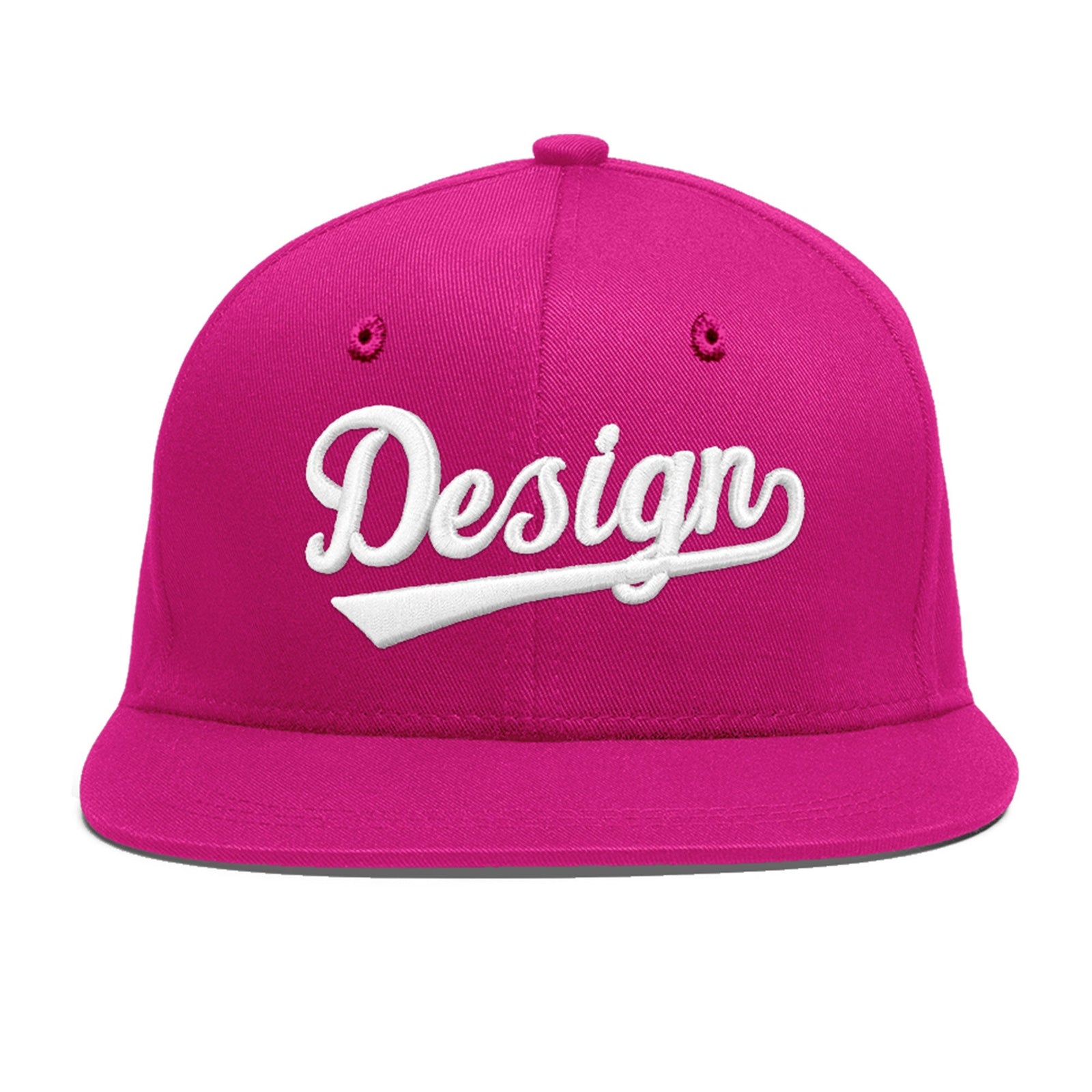 Custom Rose Red 3D Puff Embroidery Flat Embroidery Casual Sport Baseball Cap