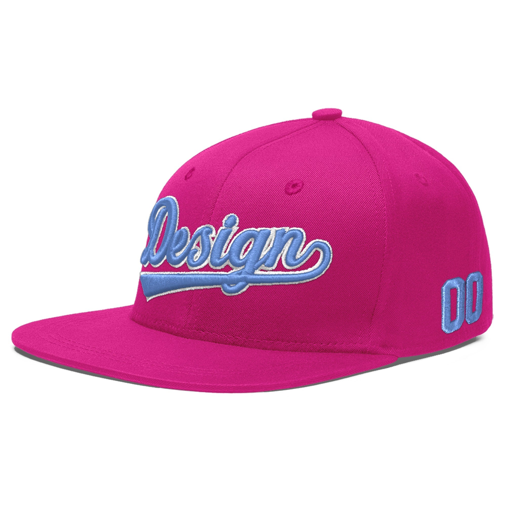 Custom Rose Red 3D Puff Embroidery Flat Embroidery Casual Sport Baseball Cap