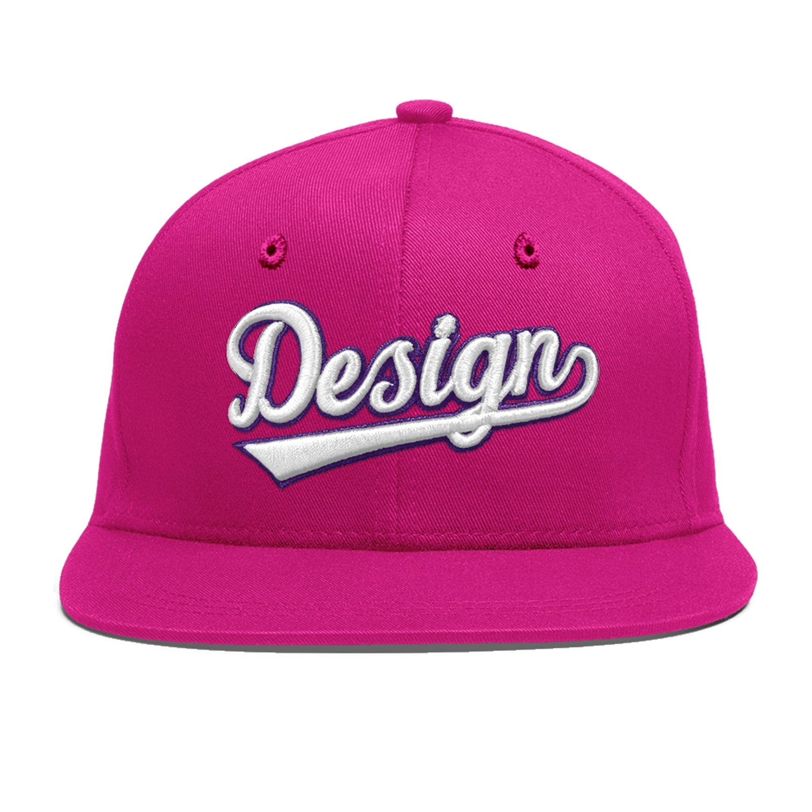 Custom Rose Red 3D Puff Embroidery Flat Embroidery Casual Sport Baseball Cap
