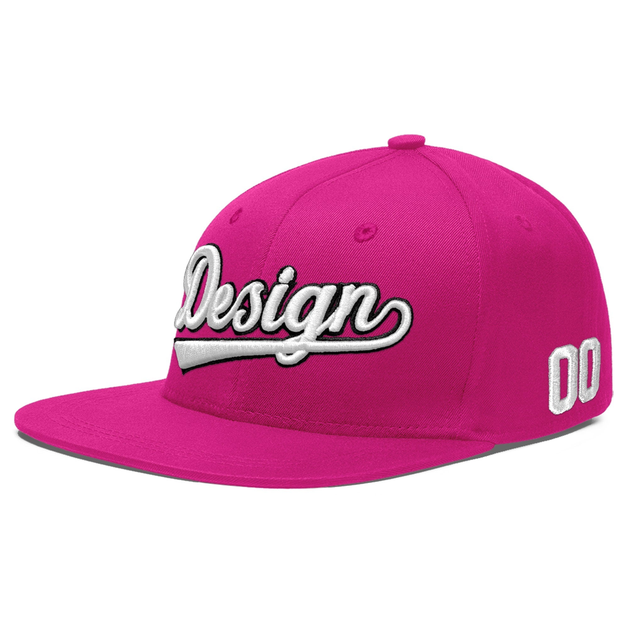 Custom Rose Red 3D Puff Embroidery Flat Embroidery Casual Sport Baseball Cap