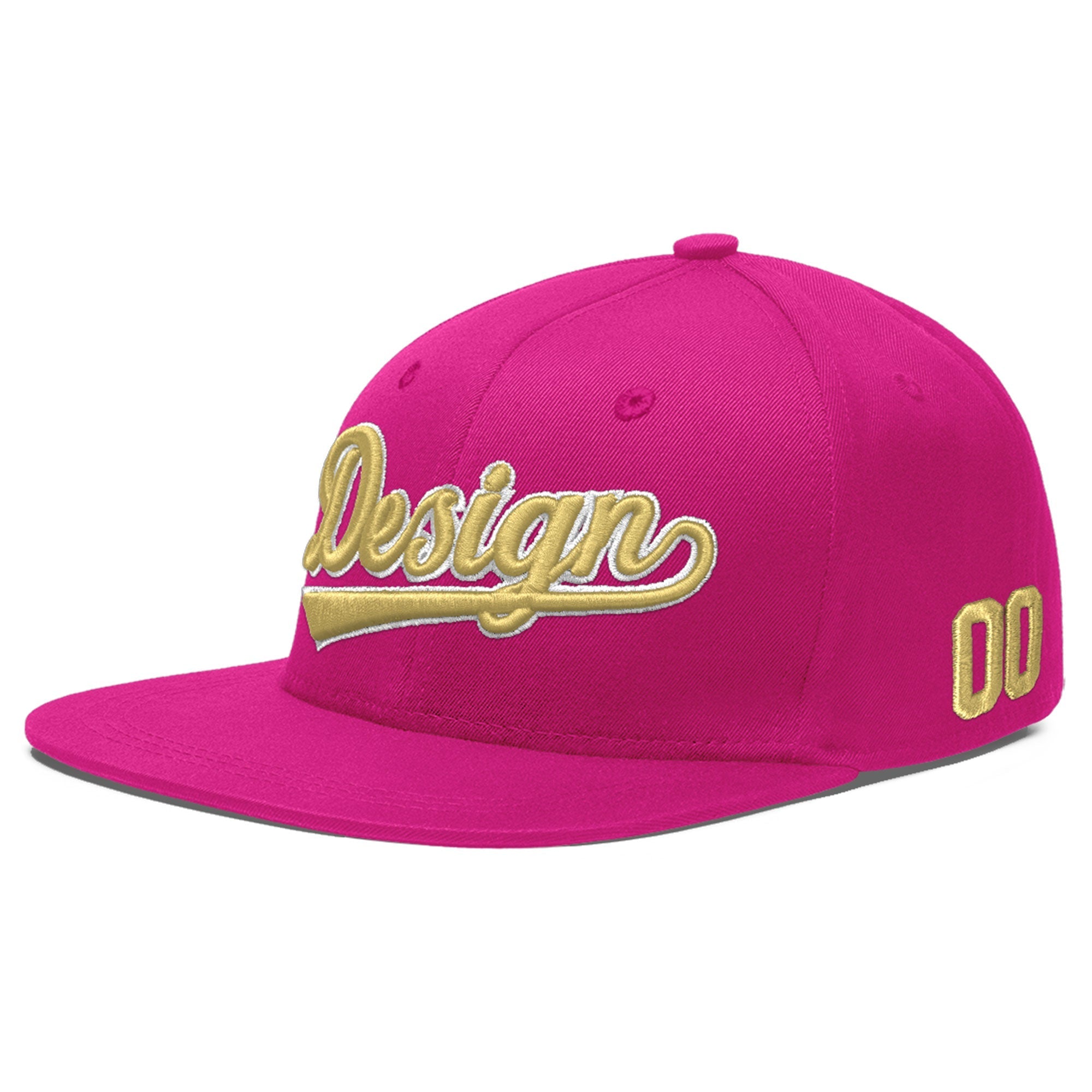 Custom Rose Red 3D Puff Embroidery Flat Embroidery Casual Sport Baseball Cap
