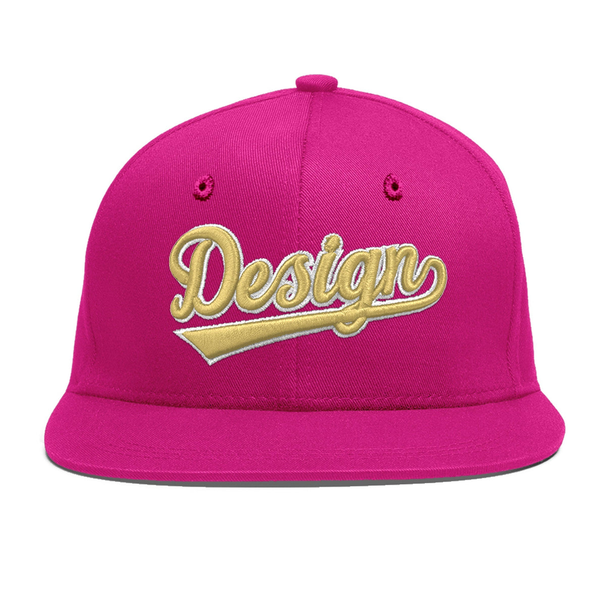 Custom Rose Red 3D Puff Embroidery Flat Embroidery Casual Sport Baseball Cap