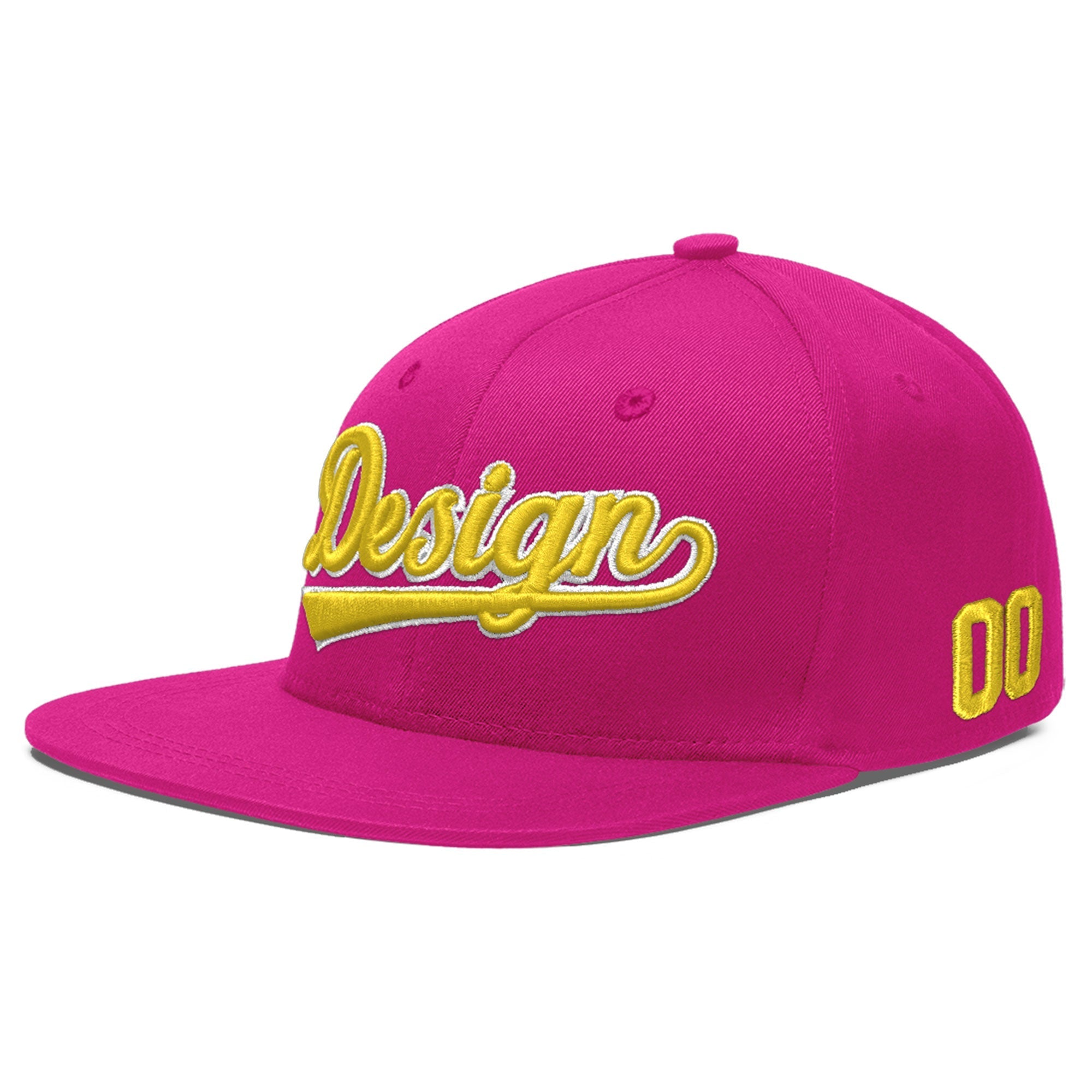Custom Rose Red 3D Puff Embroidery Flat Embroidery Casual Sport Baseball Cap
