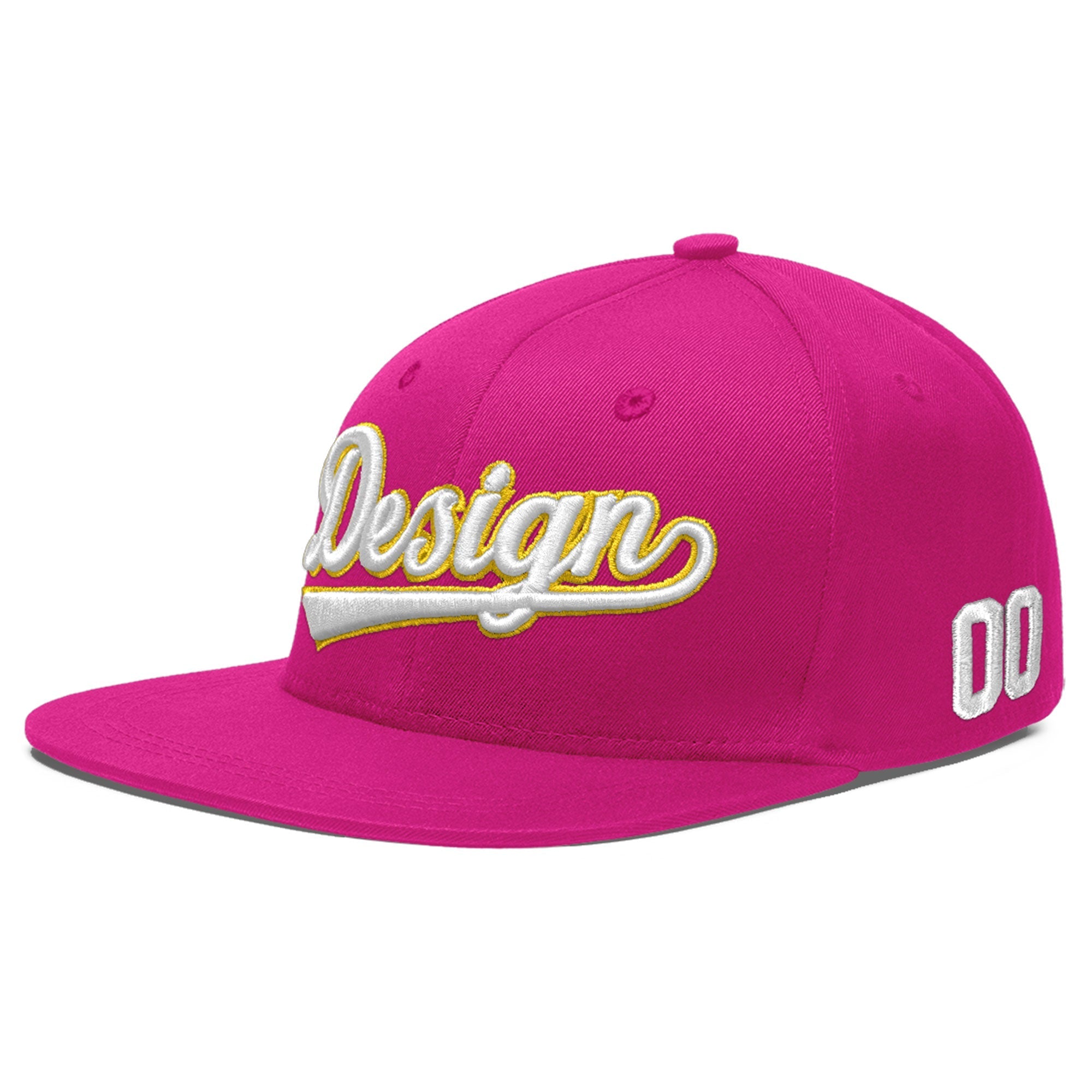 Custom Rose Red 3D Puff Embroidery Flat Embroidery Casual Sport Baseball Cap