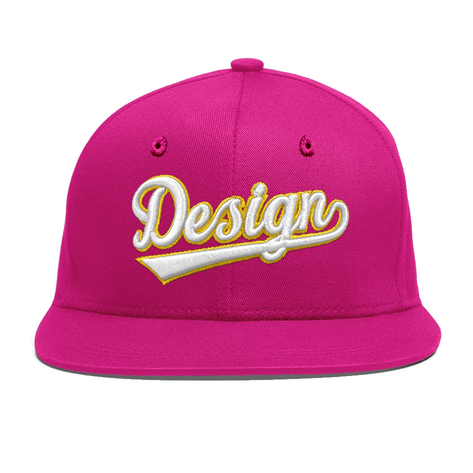 Custom Rose Red 3D Puff Embroidery Flat Embroidery Casual Sport Baseball Cap