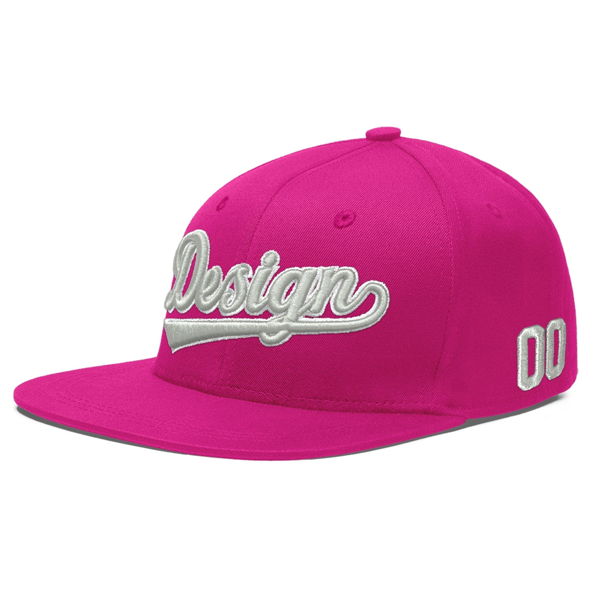 Custom Rose Red 3D Puff Embroidery Flat Embroidery Casual Sport Baseball Cap