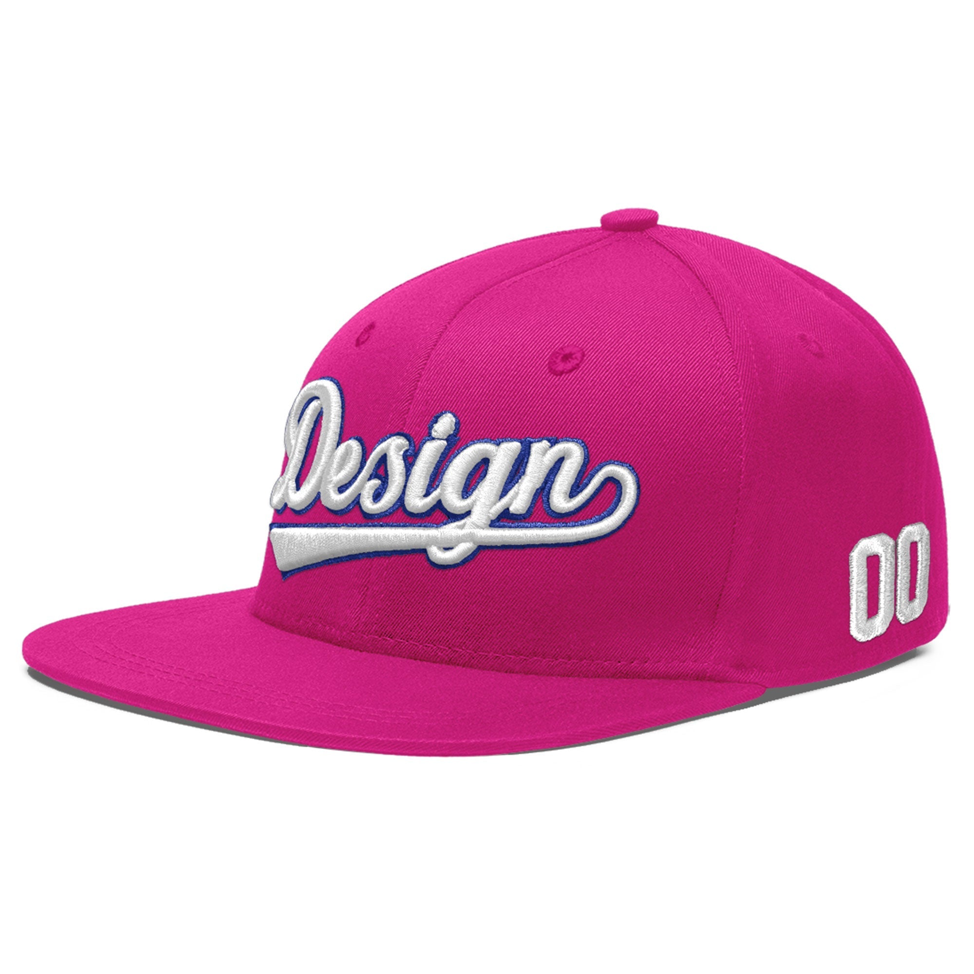 Custom Rose Red 3D Puff Embroidery Flat Embroidery Casual Sport Baseball Cap