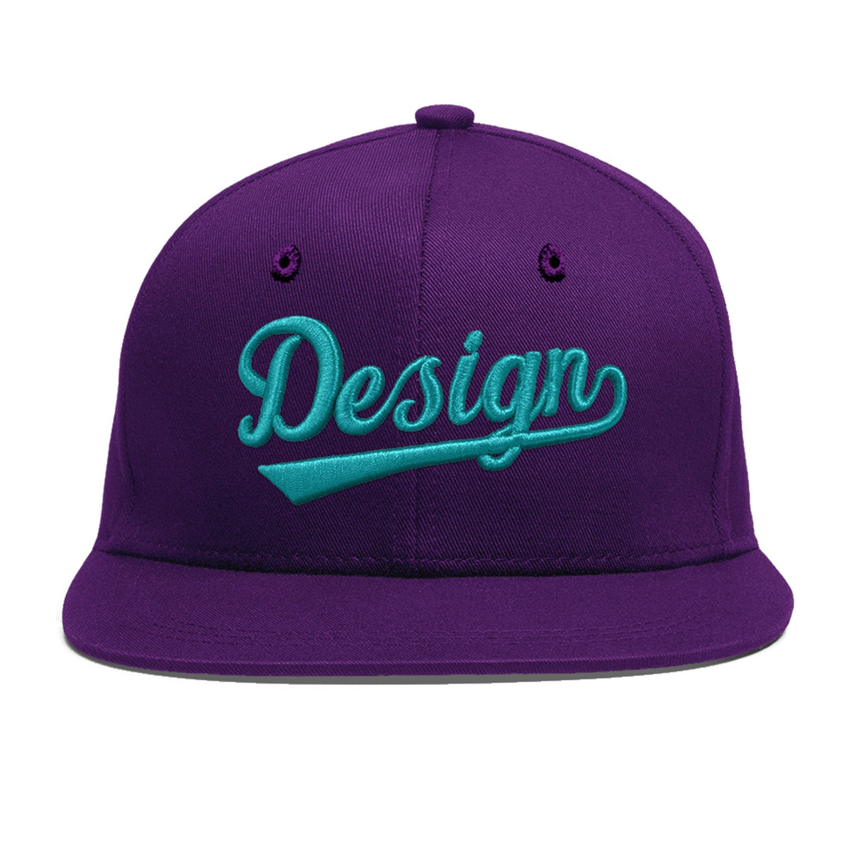 Custom Purple 3D Puff Embroidery Flat Embroidery Casual Sport Baseball Cap